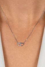 Brilio Silver Něžný pozlacený náhrdelník Propojená srdce NCL117Y