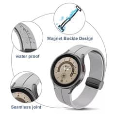 4wrist Silikonový řemínek s černou sponou pro Samsung Galaxy Watch 6/5/4 - White