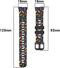 4wrist Silikonový řemínek s barevným motivem pro Huawei Watch Band 8 - Black