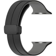 4wrist Silikonový řemínek s magnetickou sponou pro Apple Watch 38/40/41 mm - Black/Grey