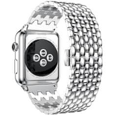 4wrist Ocelový tah s dračím vzorem pro Apple Watch 42/44/45/49 mm - Silver