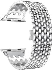 4wrist Ocelový tah s dračím vzorem pro Apple Watch 42/44/45/49 mm - Silver