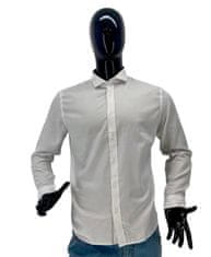 LEVNOSHOP Pánská bavlněná košile s dlouhým rukávem, OODJI, bílá barva Šedá L