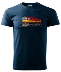 Hobbytriko Dětské tričko s vlakem - Barevná lokomotiva BREJLOVEC Barva: Tyrkysová (44), Velikost: 8 let / 134 cm