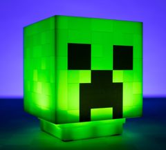 CurePink Plastová dekorativní 3D lampa Minecraft: Creeper (12 x 12 cm)