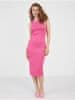 Jacqueline de Yong Tmavě růžové dámské pouzdrové midi šaty JDY Tempo M