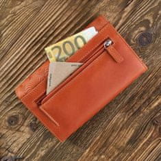 PAOLO PERUZZI Dámská kožená peněženka Orange