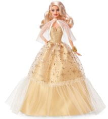 Mattel Barbie Vánoční panenka Blondýnka 2023 HJX04