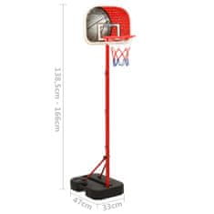 Vidaxl Přenosný basketbalový set nastavitelný 138,5–166 cm