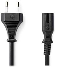 Nedis napájecí kabel pro adaptéry/ Euro zástrčka - konektor IEC-320-C7/ přímý-přímý/ dvoulinka/ černý/ bulk/ 2m