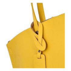 Delami Vera Pelle Dámská kožená kabelka do ruky Desideria světla, výrazná žlutá