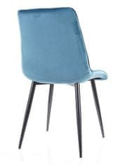 ATAN Jídelní židle PIKI tyrkysově modrá/černá mat