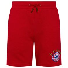 FotbalFans Kraťasy FC Bayern Mnichov. Červené. 3 kapsy. 100% bavlna | S