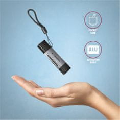 AXAGON CRE-DAC, USB-C + USB-A, 5 Gbps - mini čtečka karet, 2-slot & lun SD/microSD, podpora UHS-I