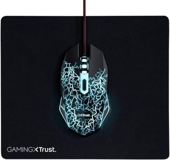 Trust Basics gaming myš a podložka, černý (24752)
