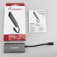 AXAGON hub USB-C SUPERSPEED / HMC-4G2 / USB 3.2 Gen2 / 2x USB-C / 2x USB-A / 10GB/s / 0,13m