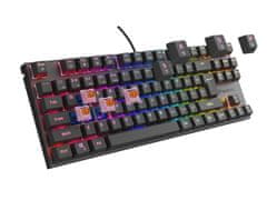 Genesis herní mechanická klávesnice THOR 303/TKL/RGB/Outemu Peach Silent/Drátová USB/US layout/Černá