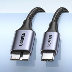 Ugreen USB C - Micro USB B 3.0 5Gb/s 3A - 2m - kabel Ugreen US565 - Šedý KP27728