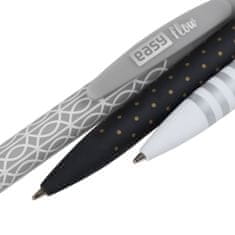 Easy FANCY Kuličkové pero, ČERNÁ semi-gel náplň, 0,7 mm, 24 ks v balení, šedé-bílé-černé