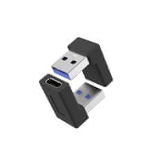 PremiumCord redukce USB-C - USB 3.0 Male, zahnutá2