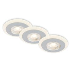 BRILONER BRILONER LED vestavná svítidla sada, pr.8,4 cm, 3x LED, 5 W, 460 lm, matný chrom IP44 BRI 7039-034