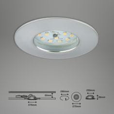 BRILONER BRILONER 3ks sada LED vestavné svítidlo, pr. 7,5 cm, hliník IP44 BRI 7204-039
