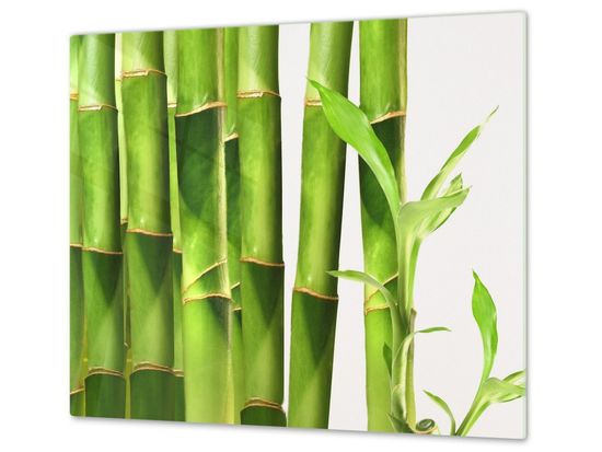 Glasdekor Ochranná deska bambus s listy bílé pozadí