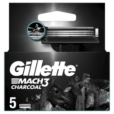Gillette Mach3 Charcoal Náhradní hlavice do holicího strojku pro muže 5 ks