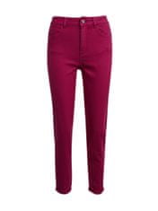 Orsay Tmavě růžové dámské zkrácené slim fit džíny 36
