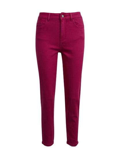 Orsay Tmavě růžové dámské zkrácené slim fit džíny
