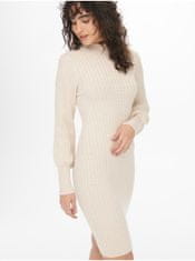Jacqueline de Yong Krémové dámské svetrové šaty JDY Magda XL