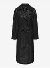 ONLY Černý dámský koženkový kabát ONLY Sofia S
