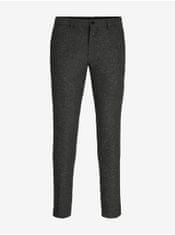 Jack&Jones Tmavě šedé pánské kalhoty s příměsí vlny Jack & Jones Franco 50