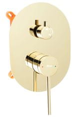 BPS-koupelny Sprchový komplet REA OVAL + BOX-BG s podomítkovou baterií, zlatá