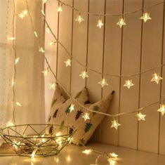 Tutumi Osvětlení vánočního stromku Garland LED Gold Stars