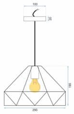 Toolight Kovová závěsná stropní lampa bílá APP237-1CP