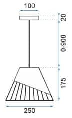 Toolight Kovová závěsná stropní lampa stínidlo bílá APP228-1CP
