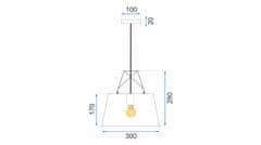Toolight Kovová závěsná stropní lampa černá APP422-1CP