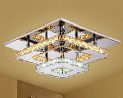 Toolight Křišťálová stropní lampa Plafond LED 24W čtvercová APP409-C APP410-C