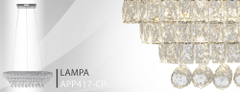 Toolight Křišťálová závěsná stropní lampa LED 102W Remote APP417-CP