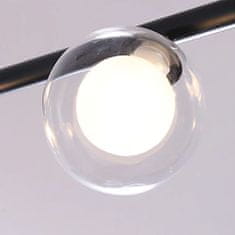 Toolight Kovová průmyslová skleněná stropní lampa černá APP754-8CP