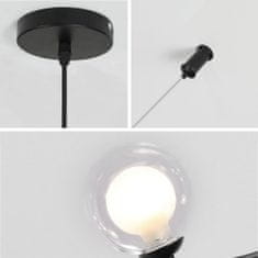 Toolight Kovová průmyslová skleněná stropní lampa černá APP755-6CP