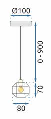 Toolight Křišťálové stropní svítidlo APP586-1CP černé