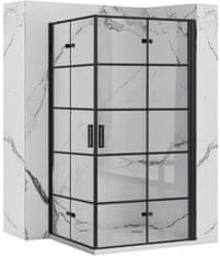 BPS-koupelny Čtvercový sprchový kout REA MOLIER BLACK DOUBLE 100x100 cm, černý