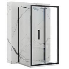 BPS-koupelny 3-stěnný čtvercový sprchový kout REA RAPID FOLD 100/dveře x 100/zástěna cm, černý