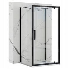 BPS-koupelny 3-stěnný čtvercový sprchový kout REA RAPID SWING 100/dveře x 100/pevná stěna cm, černý