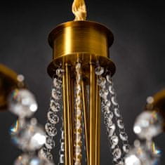 Toolight Křišťálová lustrová lampa APP766-8CP zlatá