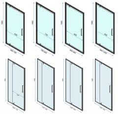 BPS-koupelny 3-stěnný čtvercový sprchový kout REA RAPID SWING 100/dveře x 100/pevná stěna cm, černý