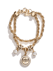 Guess Dámský náramek Gold-Tone Chain Logo Bracelet