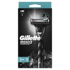 Gillette Mach3 Charcoal Holicí strojek pro muže + 2 ks náhradní hlavice